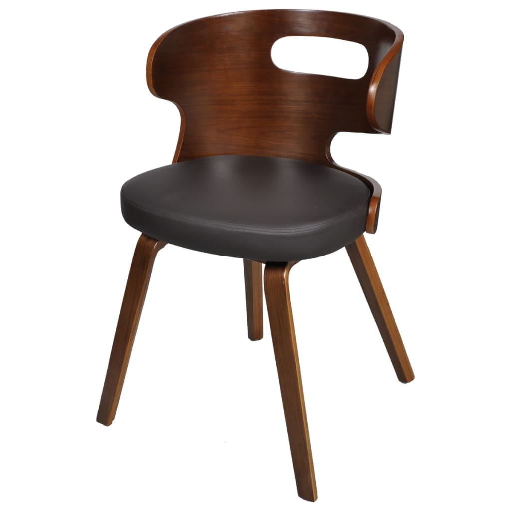 Eetkamerstoelen Kunstleer Bruin 6 Zwart en donkerbruin