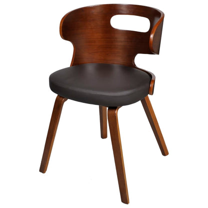 Eetkamerstoelen Kunstleer Bruin 6 Zwart en donkerbruin