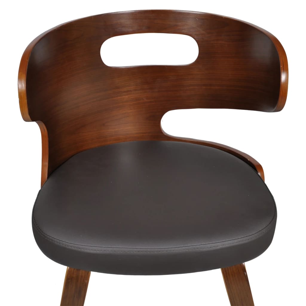 Eetkamerstoelen Kunstleer Bruin 6 Zwart en donkerbruin