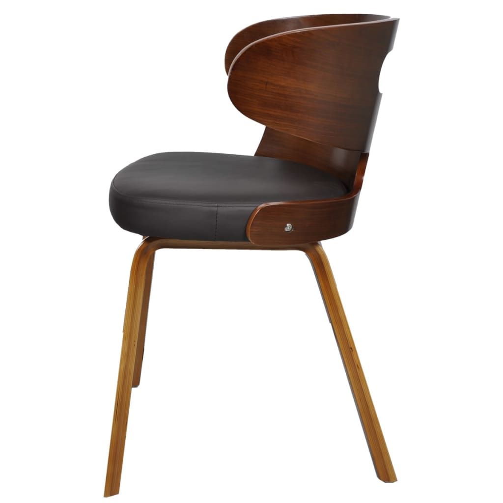 Eetkamerstoelen Kunstleer Bruin 6 Zwart en donkerbruin
