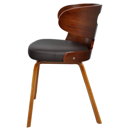 Eetkamerstoelen Kunstleer Bruin 6 Zwart en donkerbruin