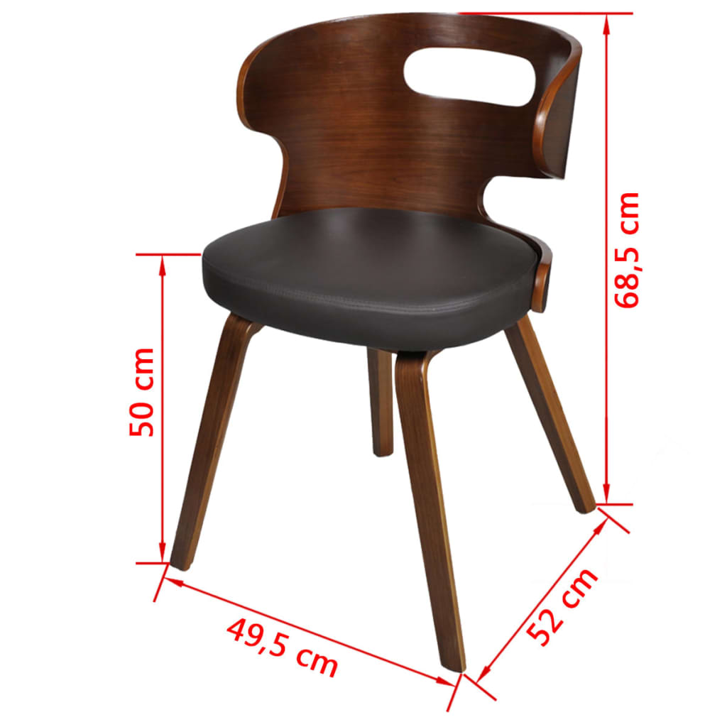 Eetkamerstoelen Kunstleer Bruin 6 Zwart en donkerbruin