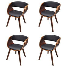 Eetkamerstoelen Gebogen Hout En Kunstleer Bruin 4 Zwart en donkerbruin