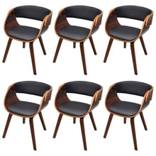 Eetkamerstoelen Kunstleer Bruin 6 Zwart en donkerbruin
