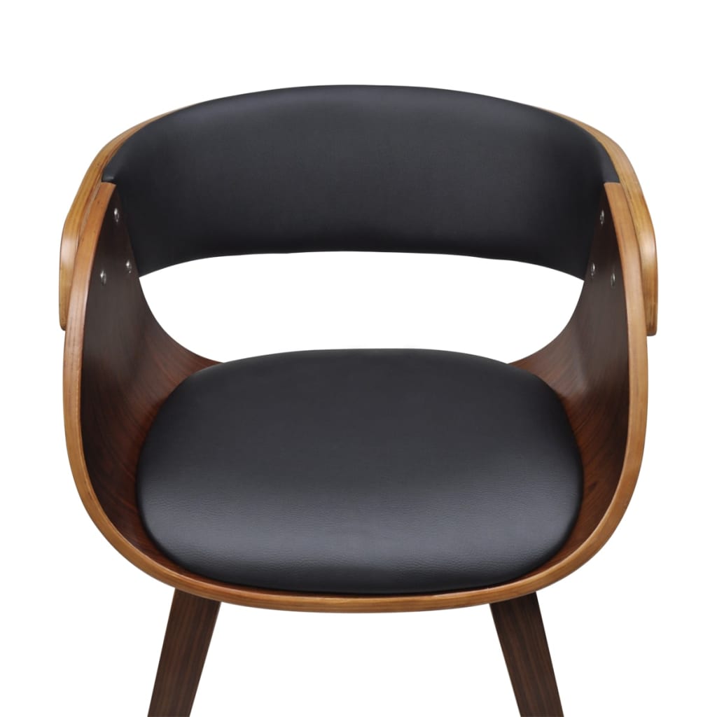 Eetkamerstoelen Kunstleer Bruin 6 Zwart en donkerbruin