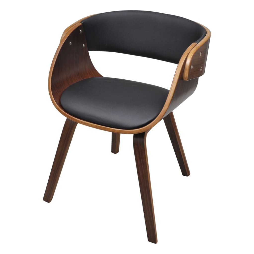 Eetkamerstoelen Kunstleer Bruin 6 Zwart en donkerbruin