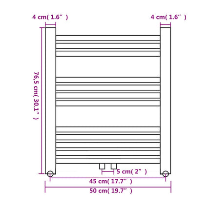 Radiator / Handdoekenrek Recht 500 x 764 mm