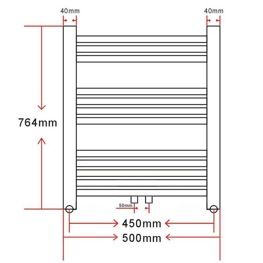 Radiator/handdoekenrek curve 500x764 mm 500 x 764 mm