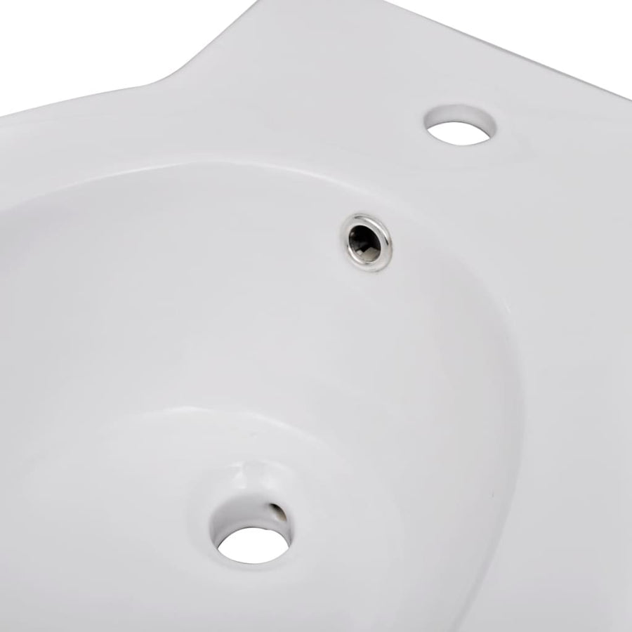 Toilet- En Bidetset Staand Keramiek Wit