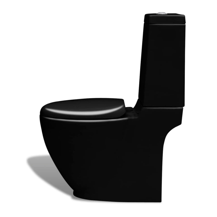 Toilet- En Bidetset Staand Keramiek Zwart