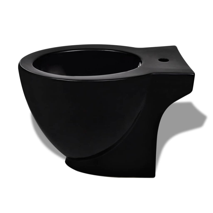Toilet- En Bidetset Staand Keramiek Zwart