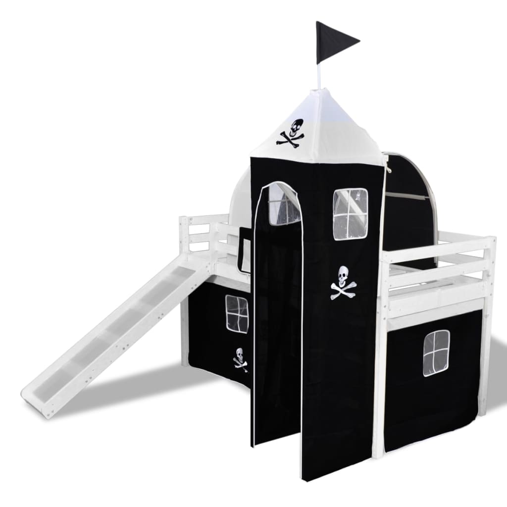 Hoogslaper Piraat Met Ladder & Glijbaan (Wit)