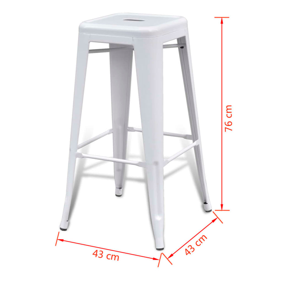 Barkrukken 2 st staal wit