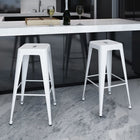 Barkrukken 2 st staal 76 cm wit