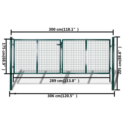 Tuinpoort modern hekwerk 289 x 175 cm / 306 x 225 cm (donkergroen) 306 x 225 cm
