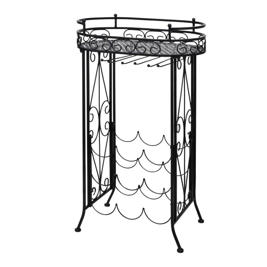 Wijnrek Voor 9 Flessen Met Glazenhouder Metaal 46 x 28.5 x 77.5 cm