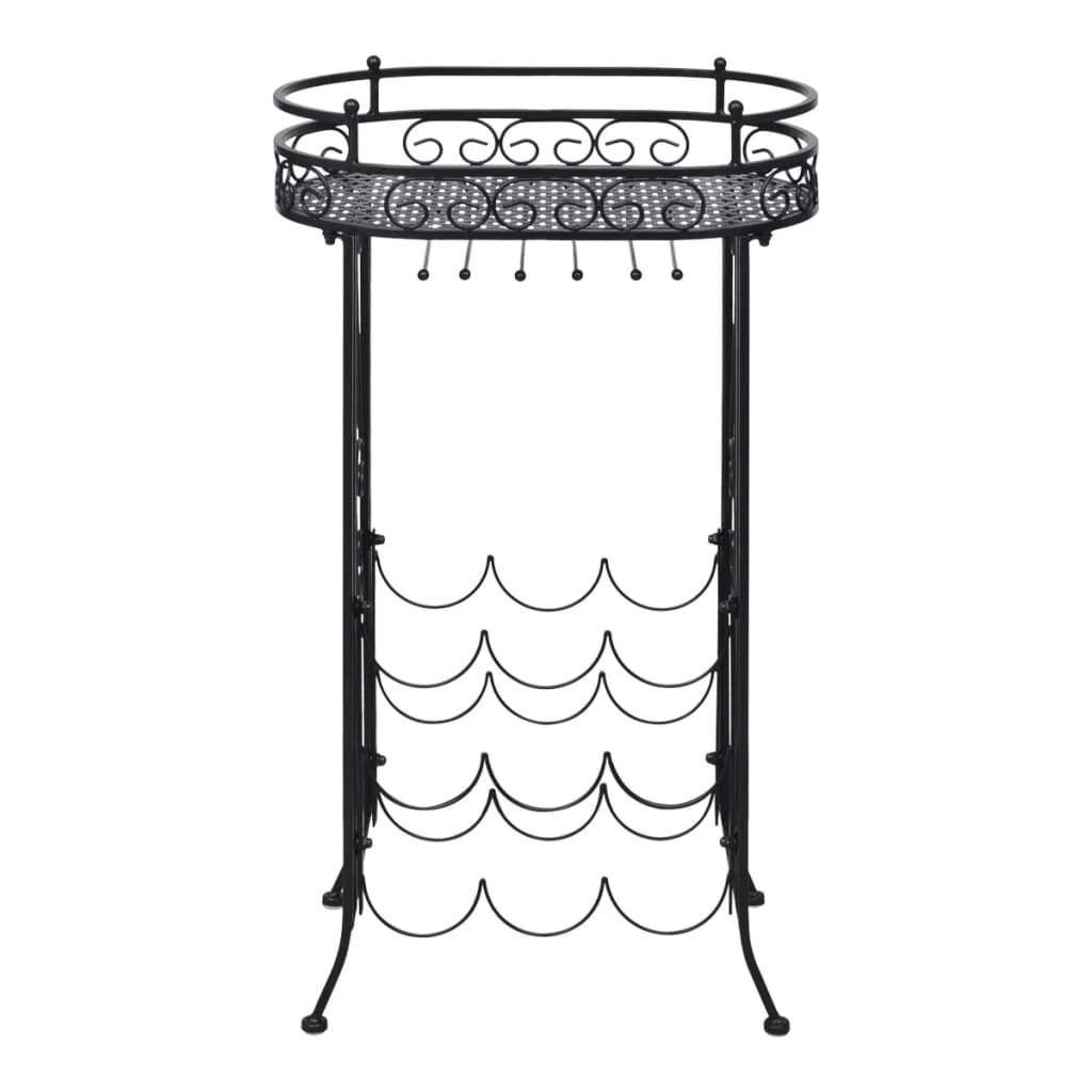 Wijnrek Voor 9 Flessen Met Glazenhouder Metaal 46 x 28.5 x 77.5 cm