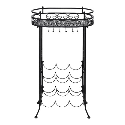 Wijnrek Voor 9 Flessen Met Glazenhouder Metaal 46 x 28.5 x 77.5 cm