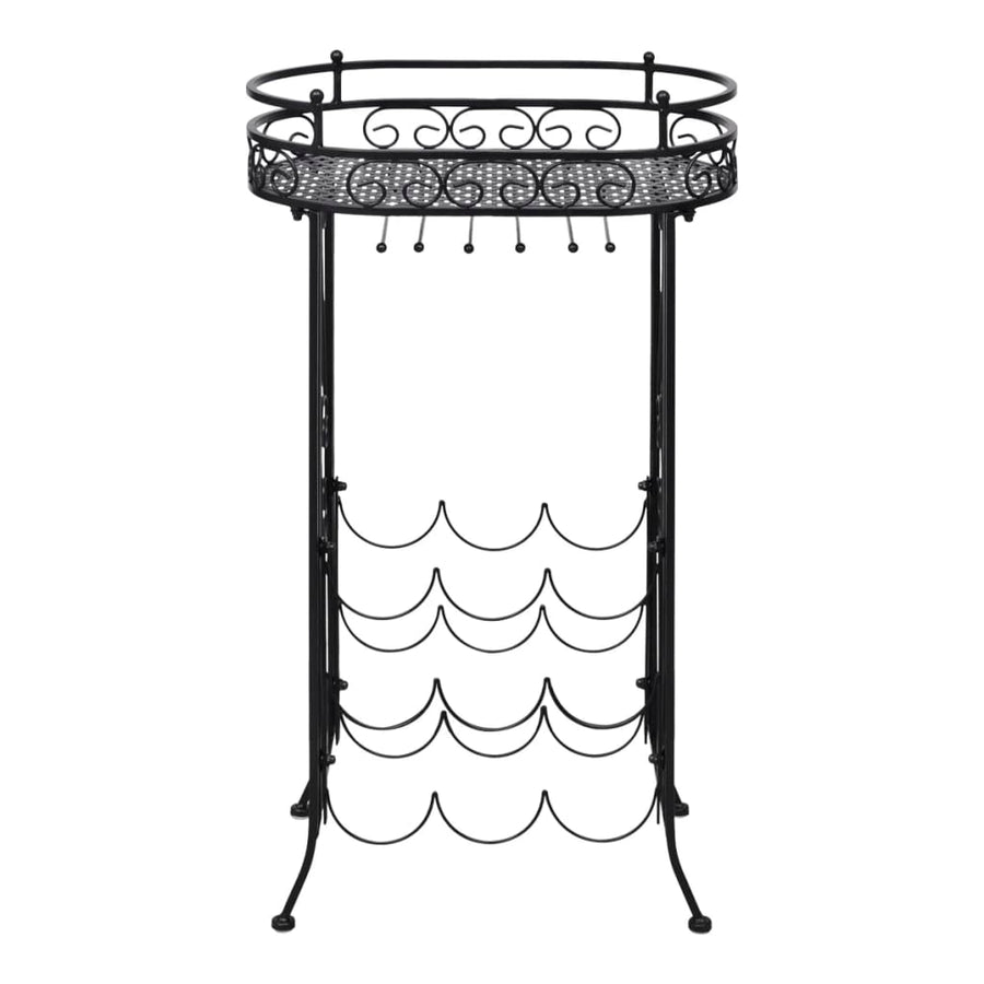 Wijnrek Voor 9 Flessen Met Glazenhouder Metaal 46 x 28.5 x 77.5 cm