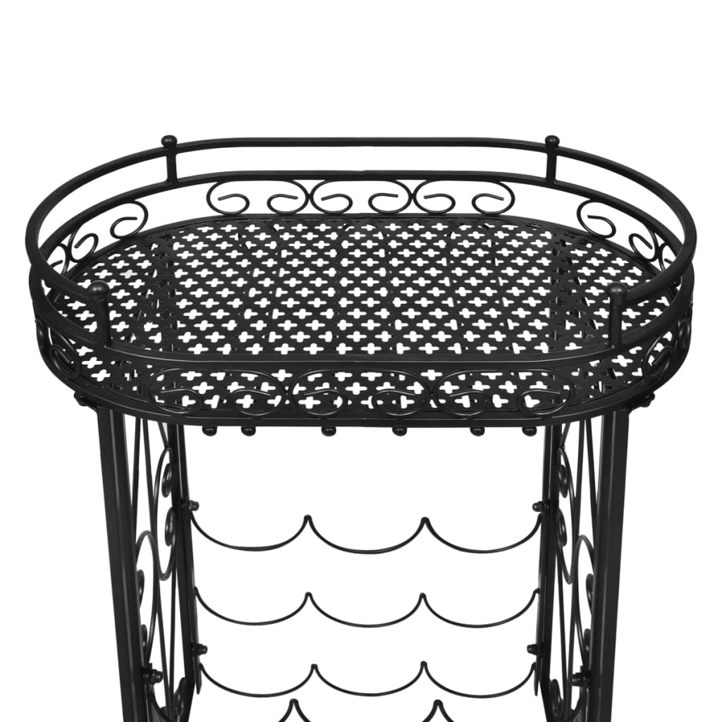 Wijnrek Voor 9 Flessen Met Glazenhouder Metaal 46 x 28.5 x 77.5 cm