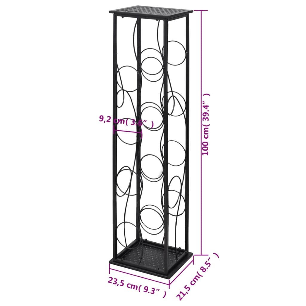 Wijnrek Voor 8 Flessen Metaal 23.5 x 21.5 x 100 cm