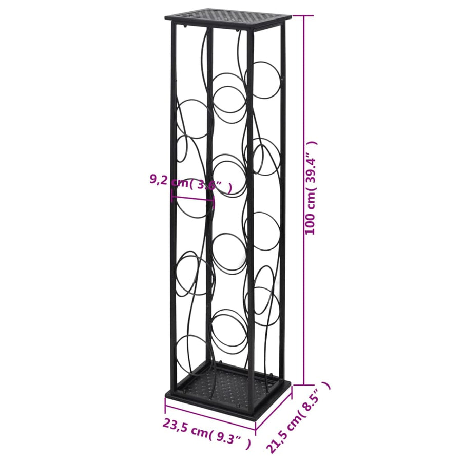 Wijnrek Voor 8 Flessen Metaal 23.5 x 21.5 x 100 cm