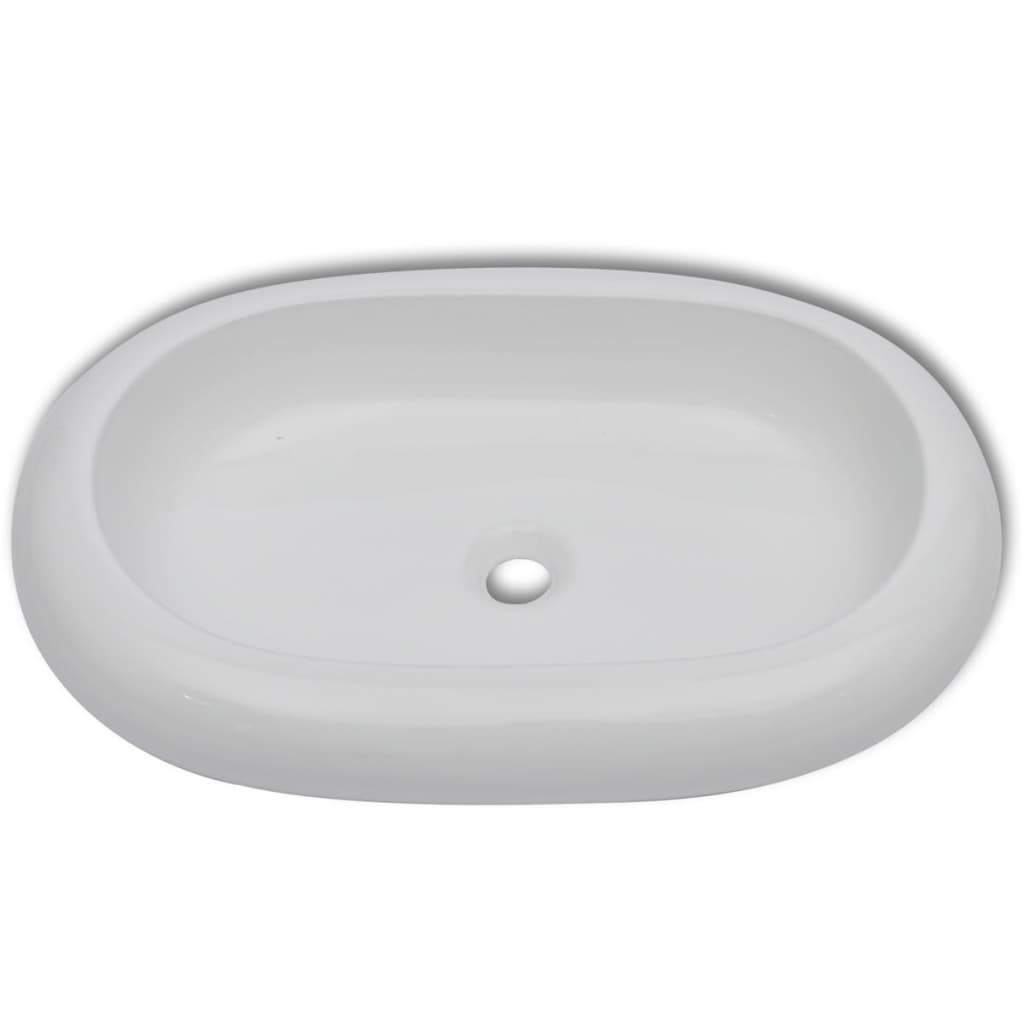 Luxe Keramische Wasbak Ovaal 63 X 42 Cm () Wit