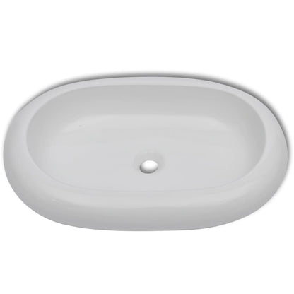 Luxe Keramische Wasbak Ovaal 63 X 42 Cm () Wit