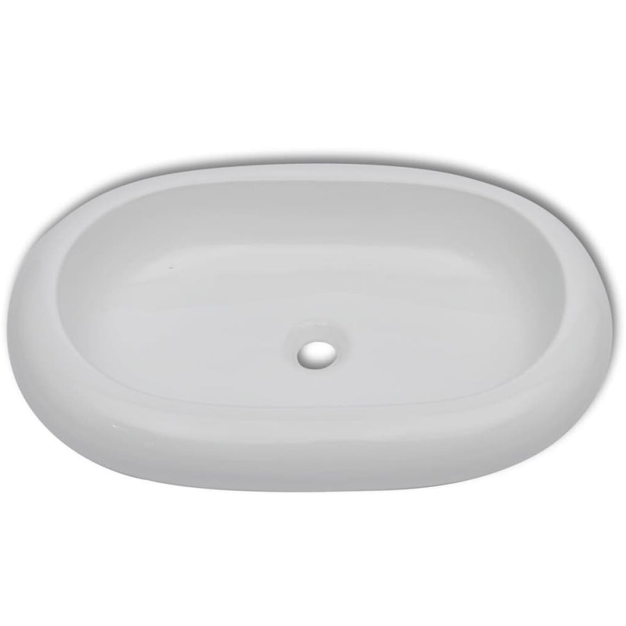 Luxe Keramische Wasbak Ovaal 63 X 42 Cm () Wit