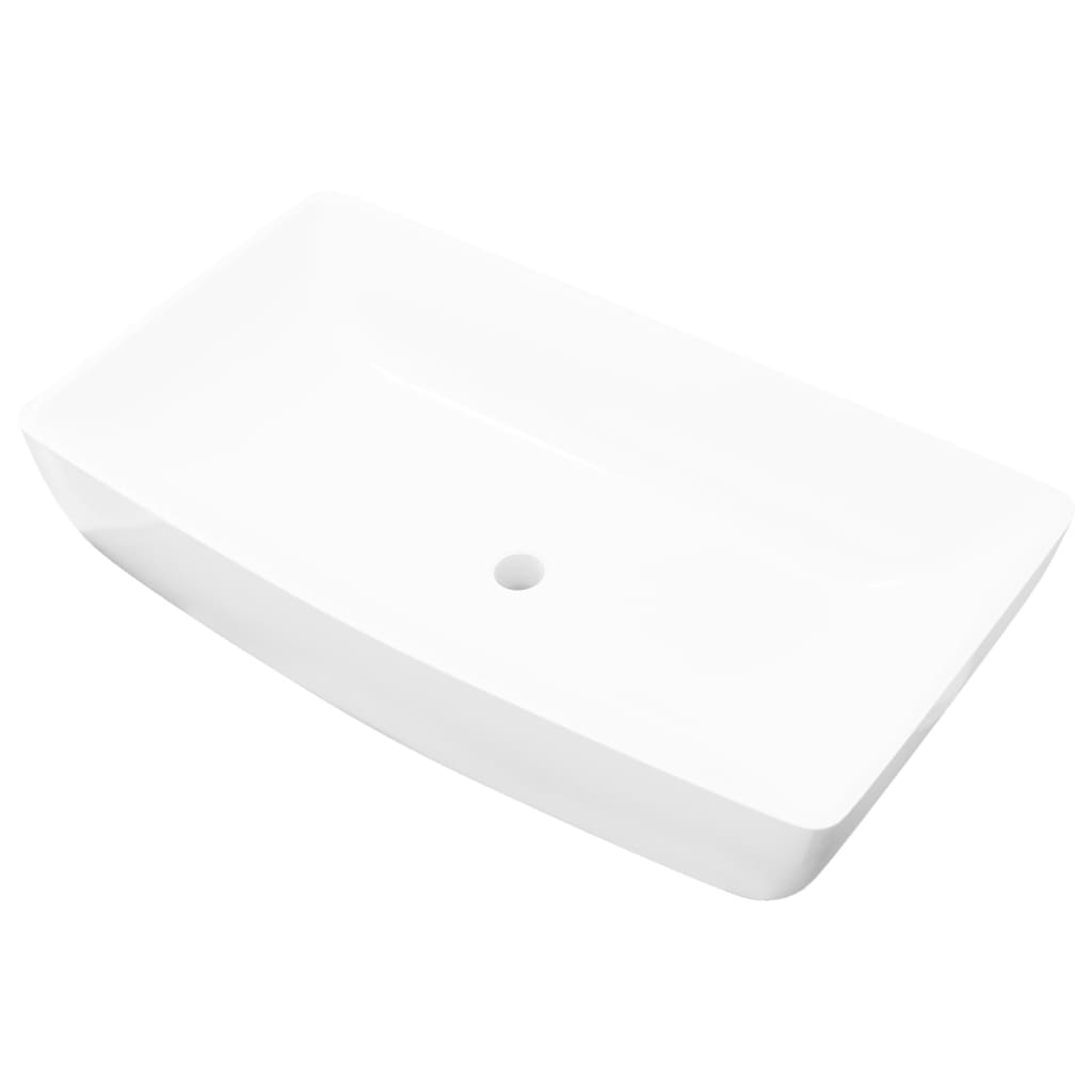 Luxe Keramische Rechthoekige Wasbak 71 X 39 Cm () Wit