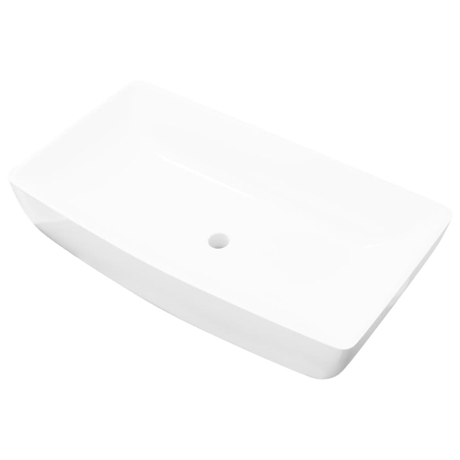 Luxe Keramische Rechthoekige Wasbak 71 X 39 Cm () Wit