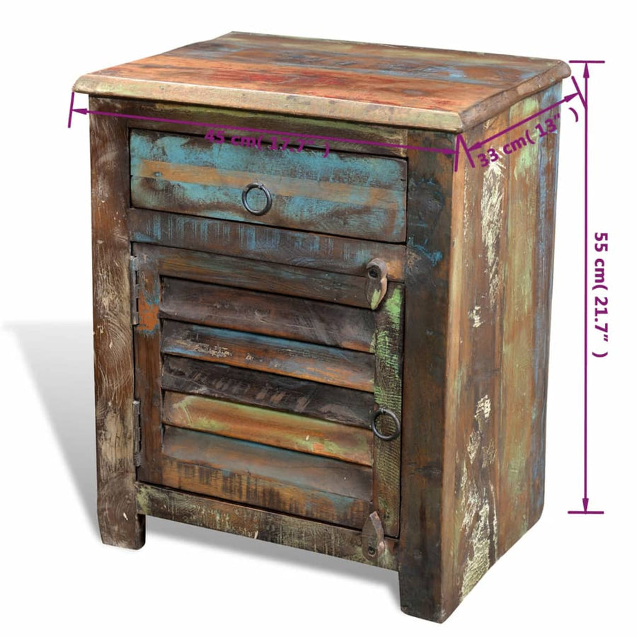 Bijzettafel Met 1 Lade En 1 Deurtje Gerecycled Hout