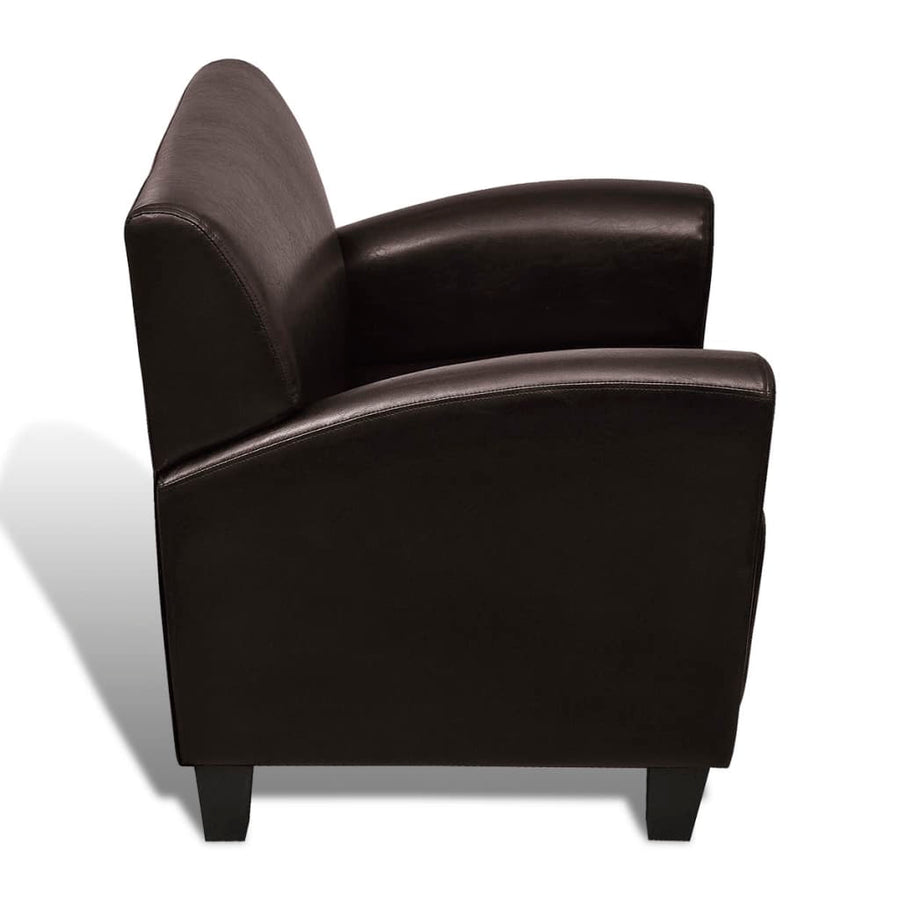 Fauteuil Kunstleer Donkerbruin