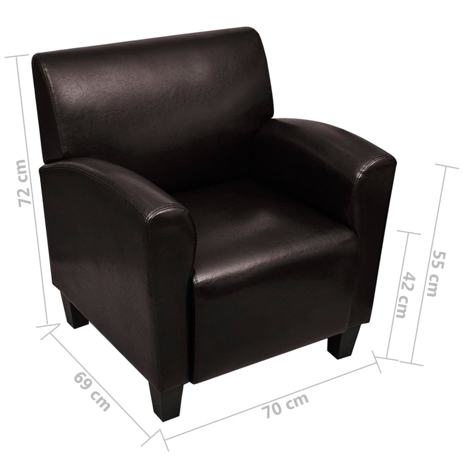 Fauteuil Kunstleer Donkerbruin