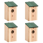 Birdhouses 4 pcs 12x12x22 cm wood