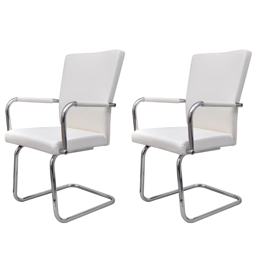 Eetkamerstoelen Kunstleer 2 Wit