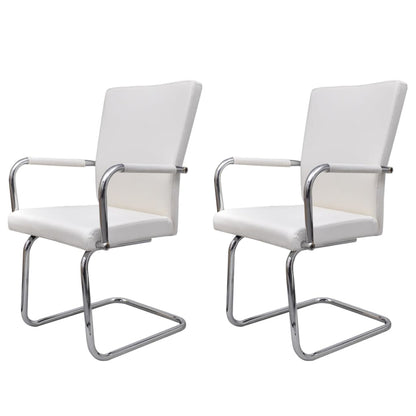 Eetkamerstoelen Kunstleer 2 Wit