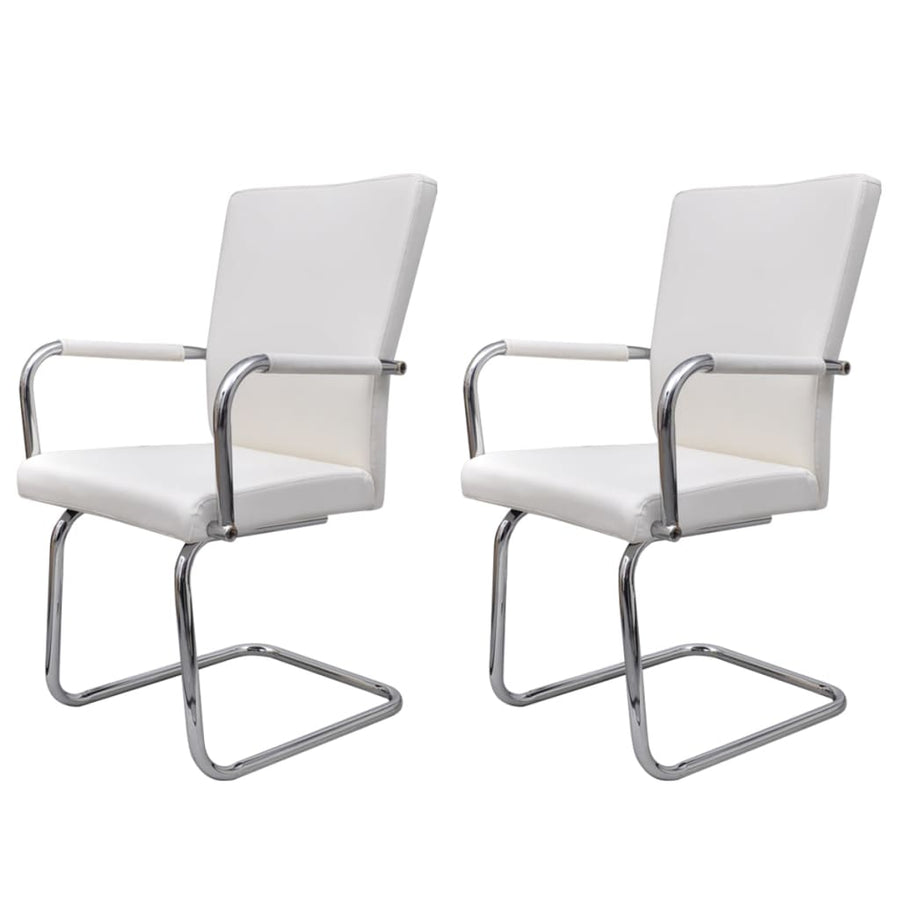 Eetkamerstoelen Kunstleer 2 Wit