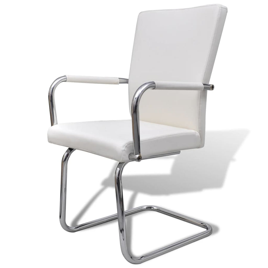 Eetkamerstoelen Kunstleer 2 Wit