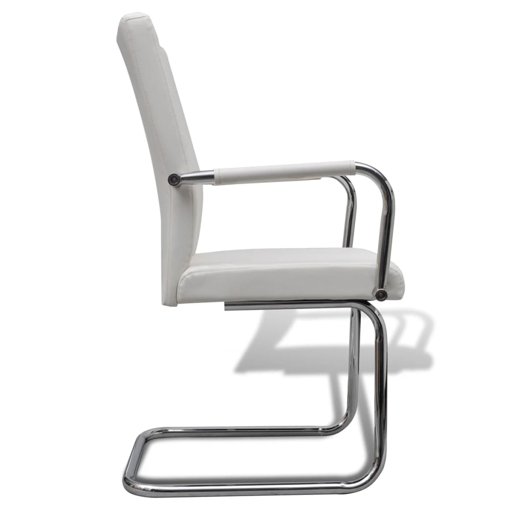 Eetkamerstoelen Kunstleer 2 Wit