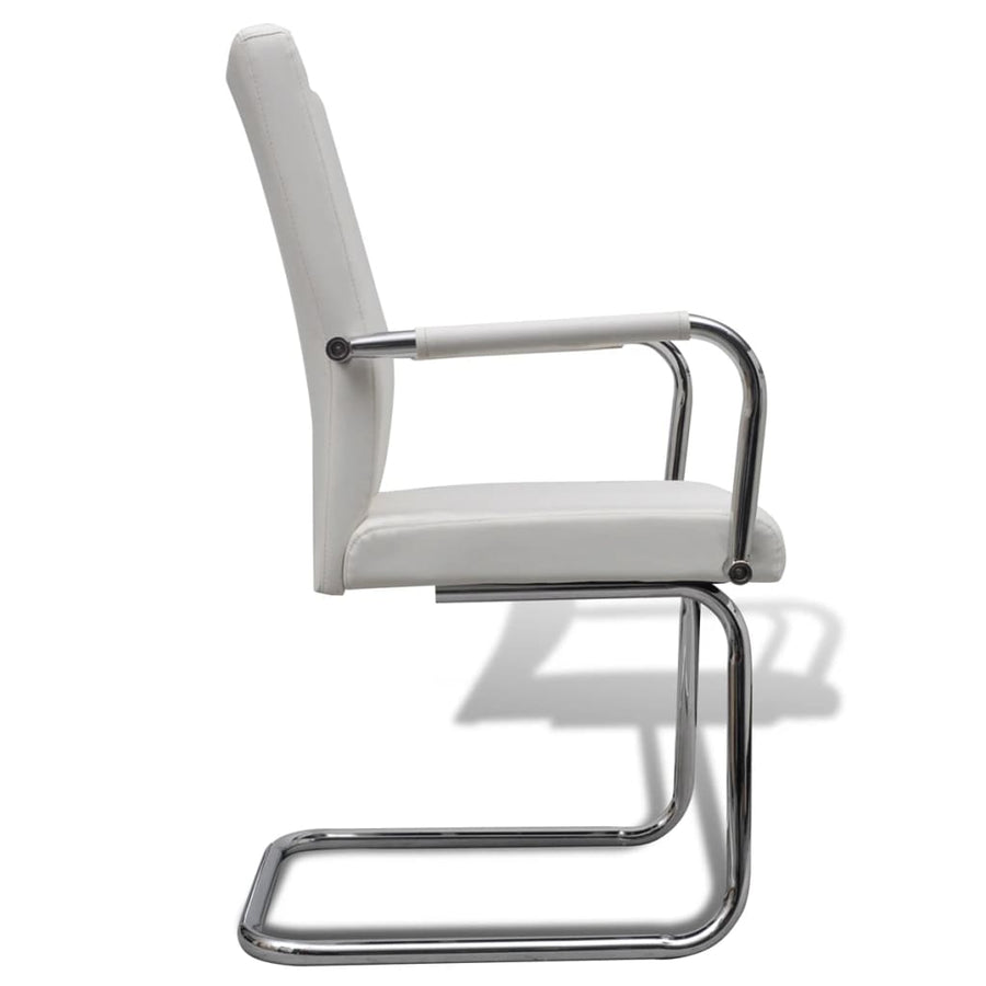 Eetkamerstoelen Kunstleer 2 Wit