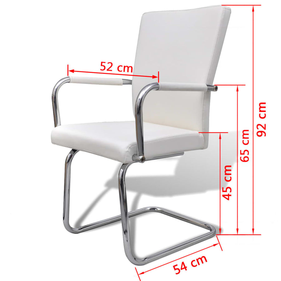 Eetkamerstoelen Kunstleer 2 Wit