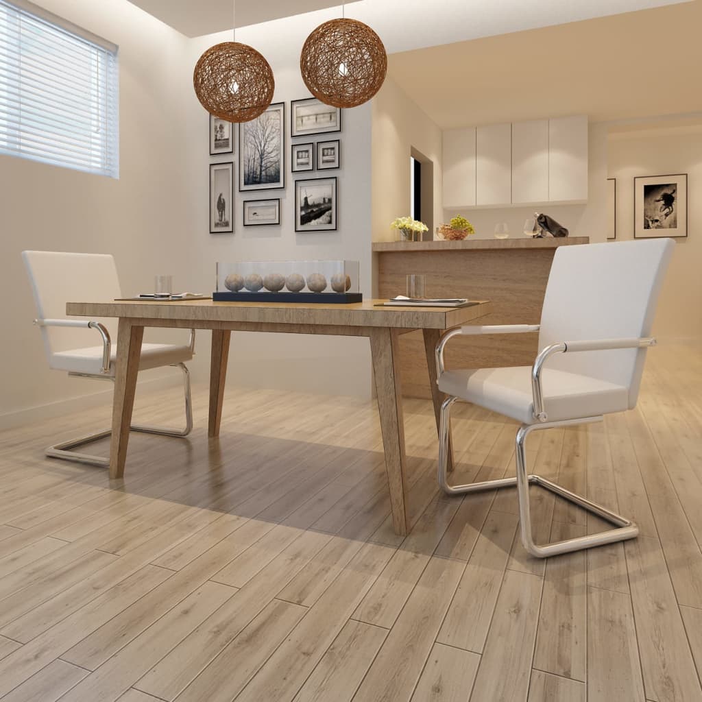 Eetkamerstoelen Kunstleer 2 Wit