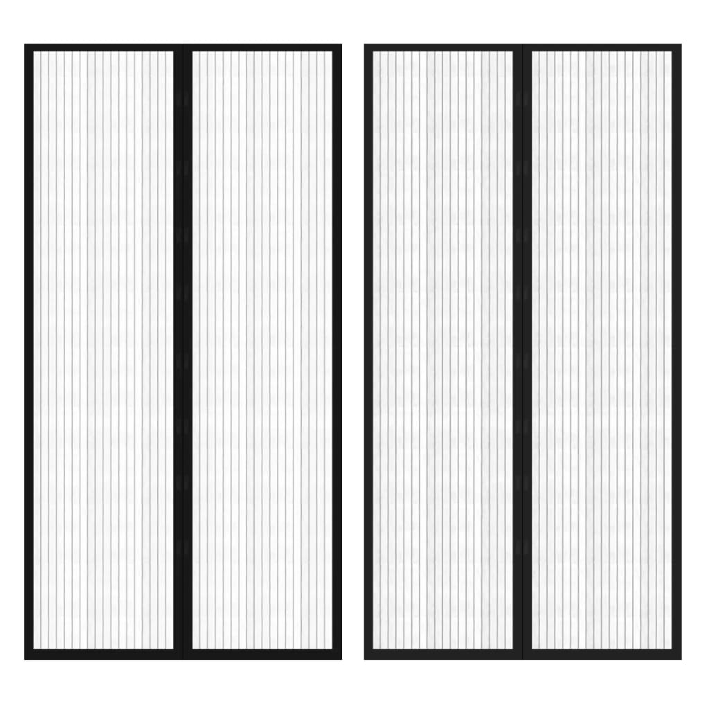Insectendeurgordijnen 2 St Magnetisch Zwart 210 x 100 cm