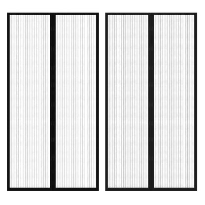 Insectendeurgordijnen 2 St Magnetisch Zwart 210 x 100 cm