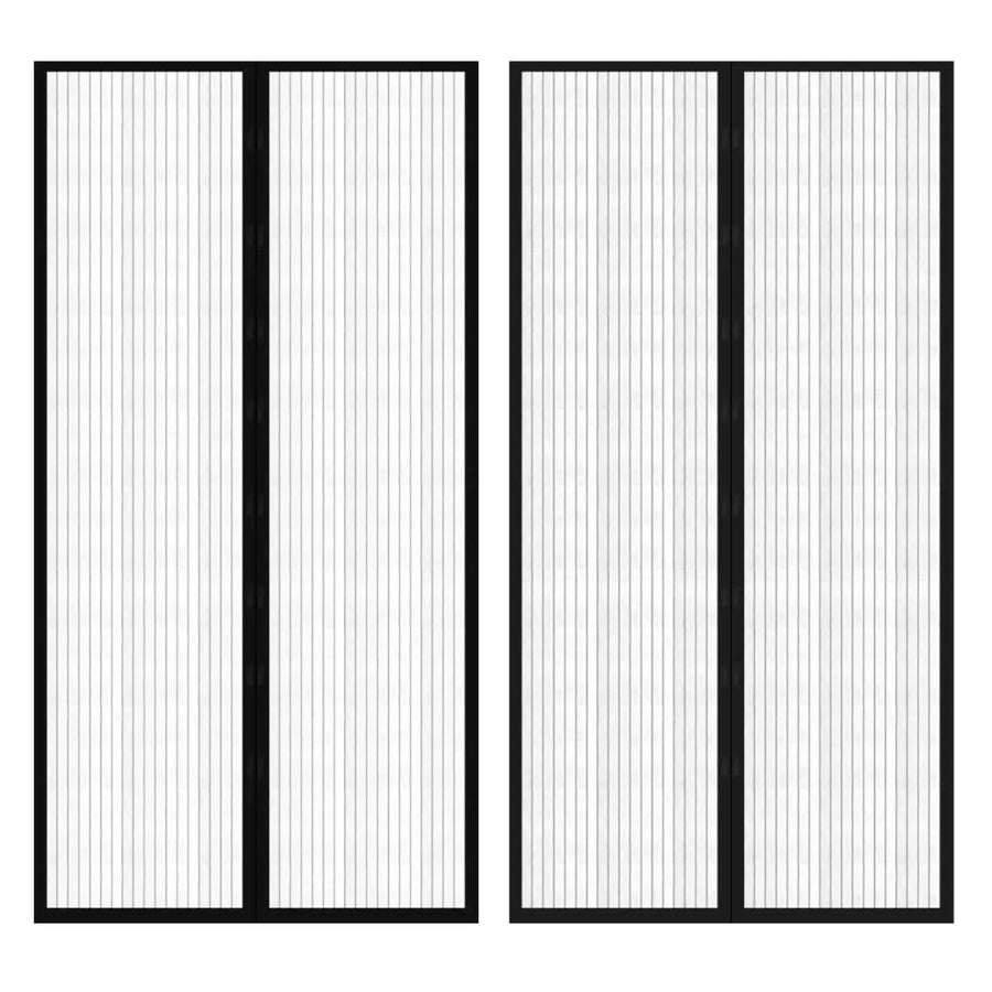 Insectendeurgordijnen 2 St Magnetisch Zwart 210 x 100 cm