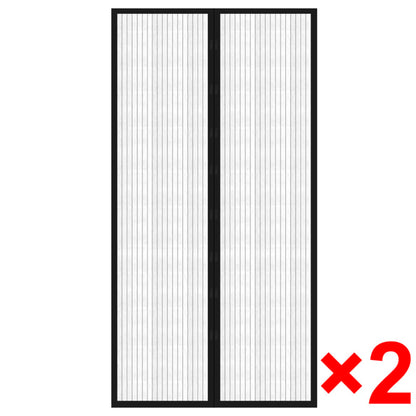Insectendeurgordijnen 2 St Magnetisch Zwart 210 x 100 cm