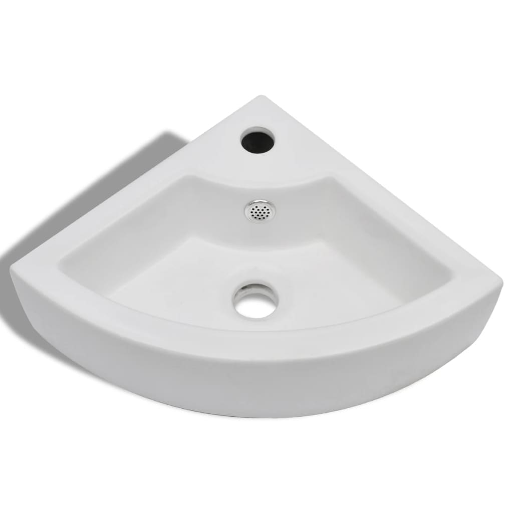 Wastafel Met Overloop 45X32X12,5 Cm Wit