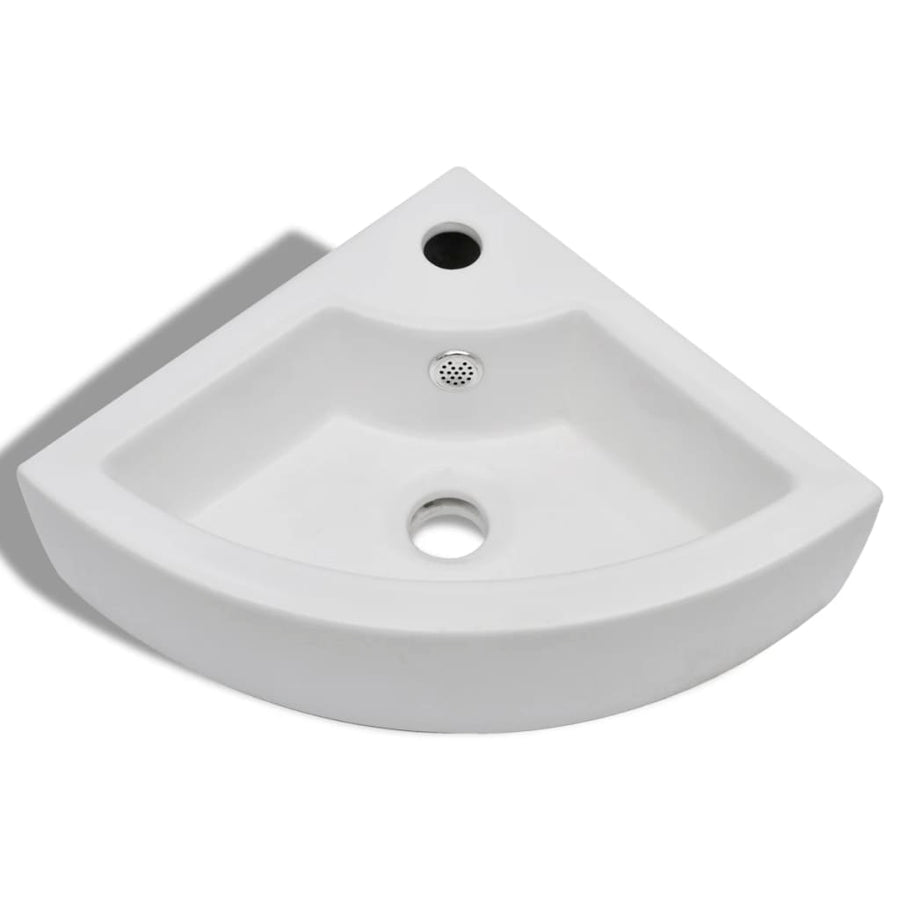 Wastafel Met Overloop 45X32X12,5 Cm Wit