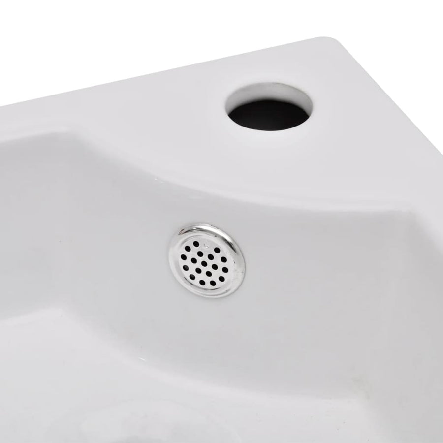 Wastafel Met Overloop 45X32X12,5 Cm Wit